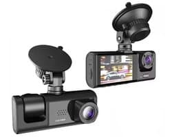 Dashcam 3-in-1 Lens, HD 1080P – Voor, Achter & Binnen Camera – Nachtzicht, G-Sensor, Parkeerbewaking, Loop Recording – Universele Car DVR Video Recorder