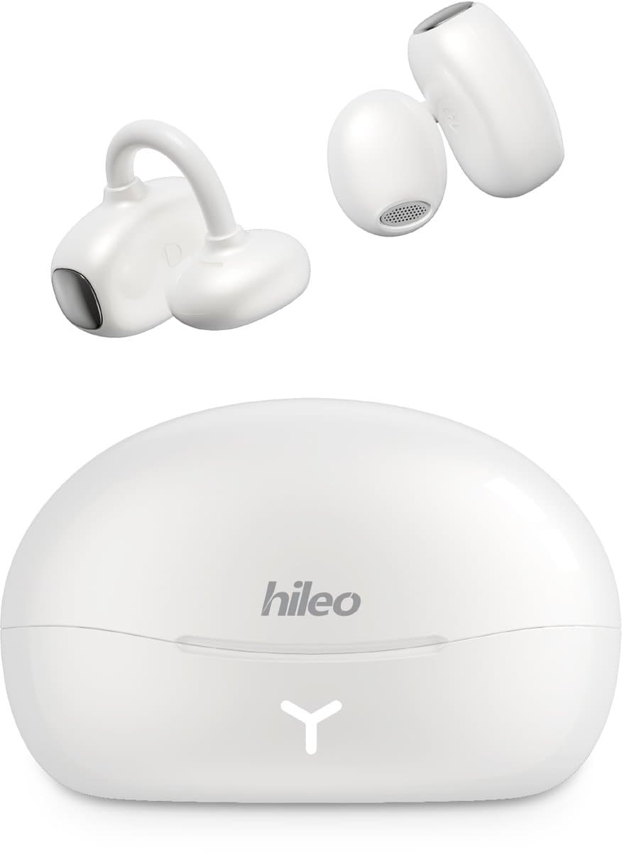 hileo hi85 - Draadloze Oordopjes met Oplaadcase – Wit - Ear clip Air Conduction - Sport - Open-Ear - Bluetooth V6.0 – Draadloze oortjes – Geschikt voor IOS/Android - HD audio — afbeelding 1