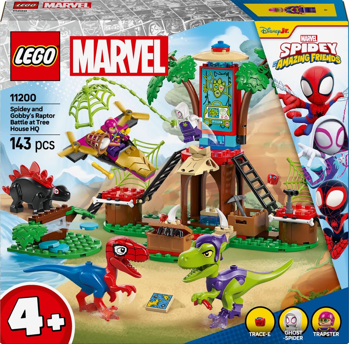 LEGO Marvel Spidey And His Amazing Friends - Spidey en Gobby's raptorstrijd bij de boomhut Constructiespeelgoed — afbeelding 1