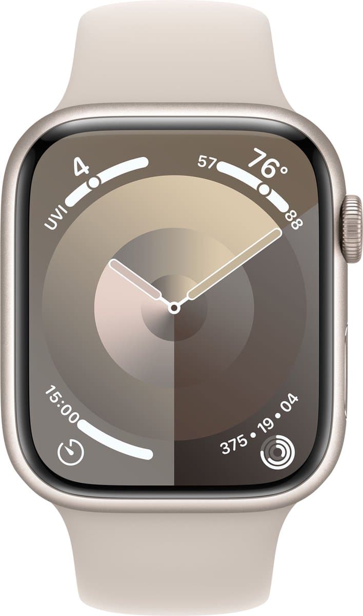 Apple Watch Series 9 - GPS + Cellular - 45mm - Starlight Aluminium Case with Starlight Sport Band - M/L — afbeelding 1