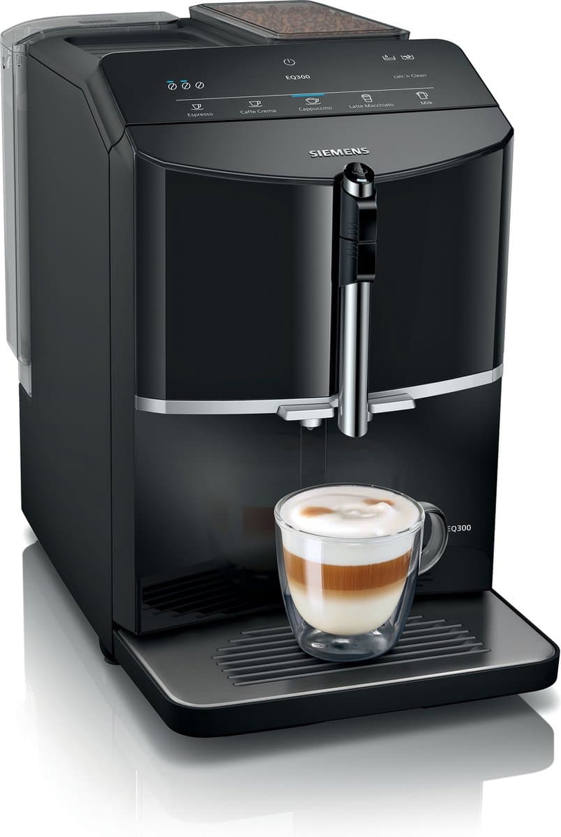 Siemens EQ300 TF301E19 - Volautomaat espressomachine - Zwart - Koffiemachine met bonen — afbeelding 1