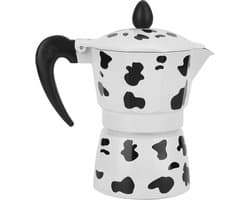 Aluminium Kookplaat Draagbare Espresso Maker - Moka Pot Met Hittebestendige Handgrepen Melk Koe Patroon - Thuis Koffie Winkel Gebruik - 3 Cup 150ML