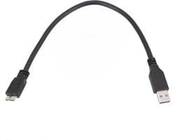 USB 3.0 Kabel - Datakoord - Externe Schijf - Snelle Gegevens - 31 x 2 x 1 cm - Zwart