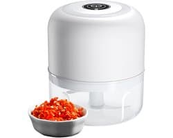 Mini Keukenmachine - Kleine Hakker - Snel Ingrediënten Snijden - Oplaadbaar Via USB - 100ML Capaciteit - Wit