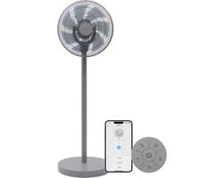 Evolar Smart Ventilator Staand - 36W - Incl. Accu - Statiefventilator - Ambient Light - WiFi - App & Afstandsbediening - EVO-SF36GW