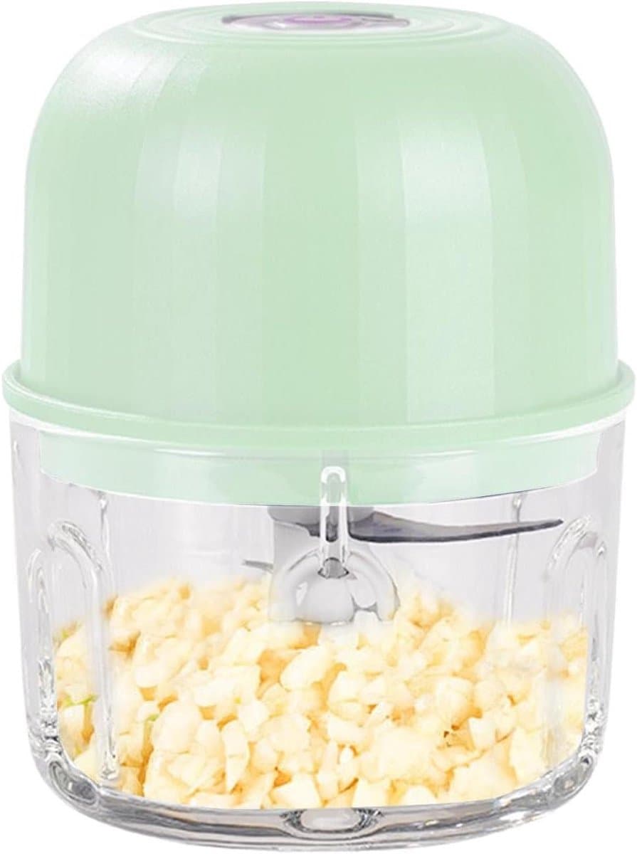 Keukenmachine Groentesnijder - Elektrische Mixer - Maaltijden Bereiden - Draadloos Oplaadbaar - 16.3 cm Hoog - Lichtgroen — afbeelding 1