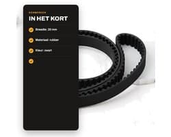 Dailygoods- Distributieriem Vervanging 20 mm - Compatibel met Countax - Compatibel met Westwood - Rubber - Omkeerbaar Tractor Maaidek - Zwart - Grasmaaierriem