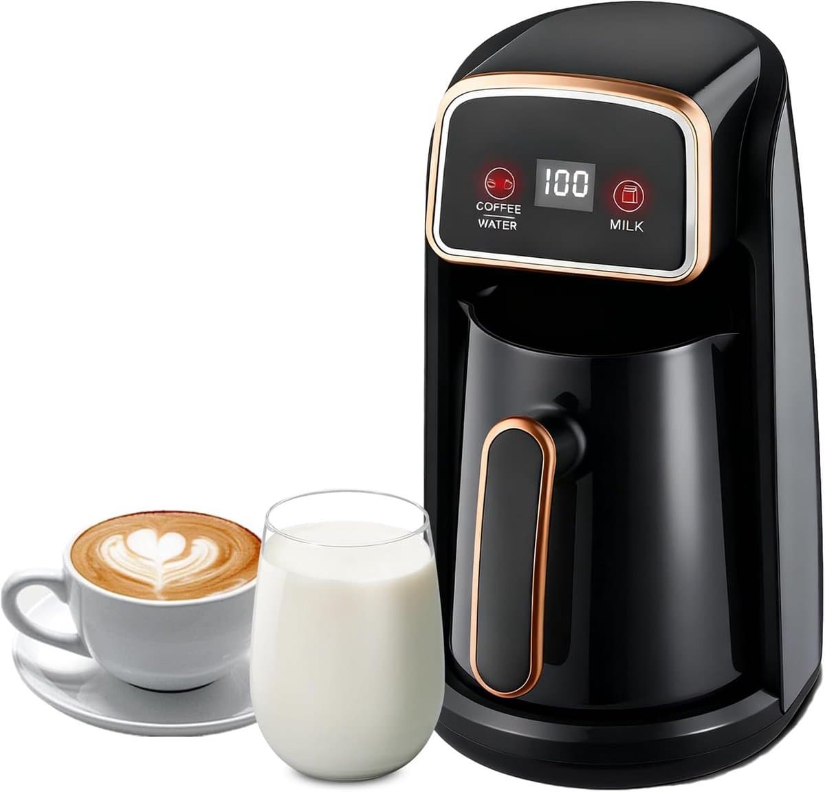 Automatische Koffiezetter - Elektrische Mokkapot - Authentiek Koffie Maken - Dubbel Verwarmingssysteem - 300 ml Capaciteit - Zwart — afbeelding 1