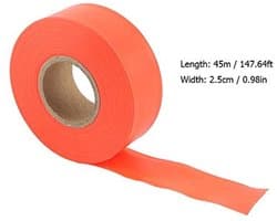 Hoge zichtbaarheidsmarkeringstape, vlaggentape, lengte 45 m/147,5 ft, oranje (oranje)