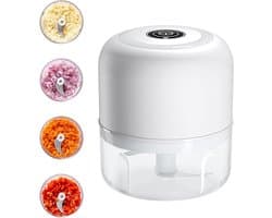 Mini Keukenmachine - Voedselhakker - Snel Ingrediënten Snijden - Draadloos USB Opladen - 100 ml - Wit
