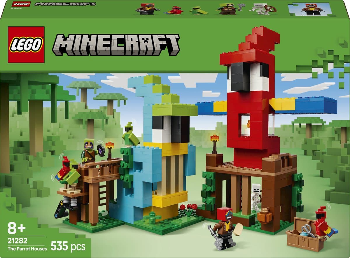 LEGO® Minecraft® De Papegaaienhuizen Bouwset - 21282 — afbeelding 1