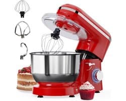 Core® Mixer met mengkom - Mixer - Mixer met mengkom keukenmachine - Rood - 39 cm x 24 cm x 32 cm