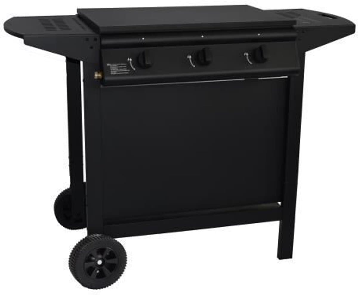 Gasbarbecue + bakplaat - GRILL GARDEN - Zwart - 3 branders - Met beschermkap - Piëzo-elektrische ontsteking — afbeelding 1