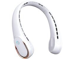 Nekventilator Draagbare Persoonlijke Ventilator - 4000mAh Sterke Wind - 360° Koeling Geen Haarophoping - Snel opladen Lange Gebruiksduur - voor Dames, Mannen - Zwart - 1 Stuk