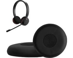 kwmobile 2x oorkussens geschikt voor Jabra Evolve 20 / 20se / 30 / 30II / 40 / 65 - Earpads voor koptelefoon in zwart