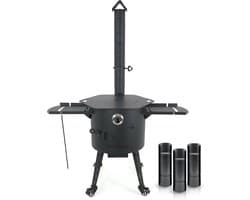 Buitenkeuken Kookring - Vuurplaats Ovenplaat - Authentiek Koken - Inclusief Accessoires - Ø 40 cm - Zwart