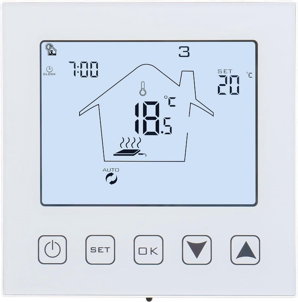 Slimme WiFi Thermostaat voor Elektrische Vloerverwarming - Weekprogramma & Spraakbesturing — afbeelding 1