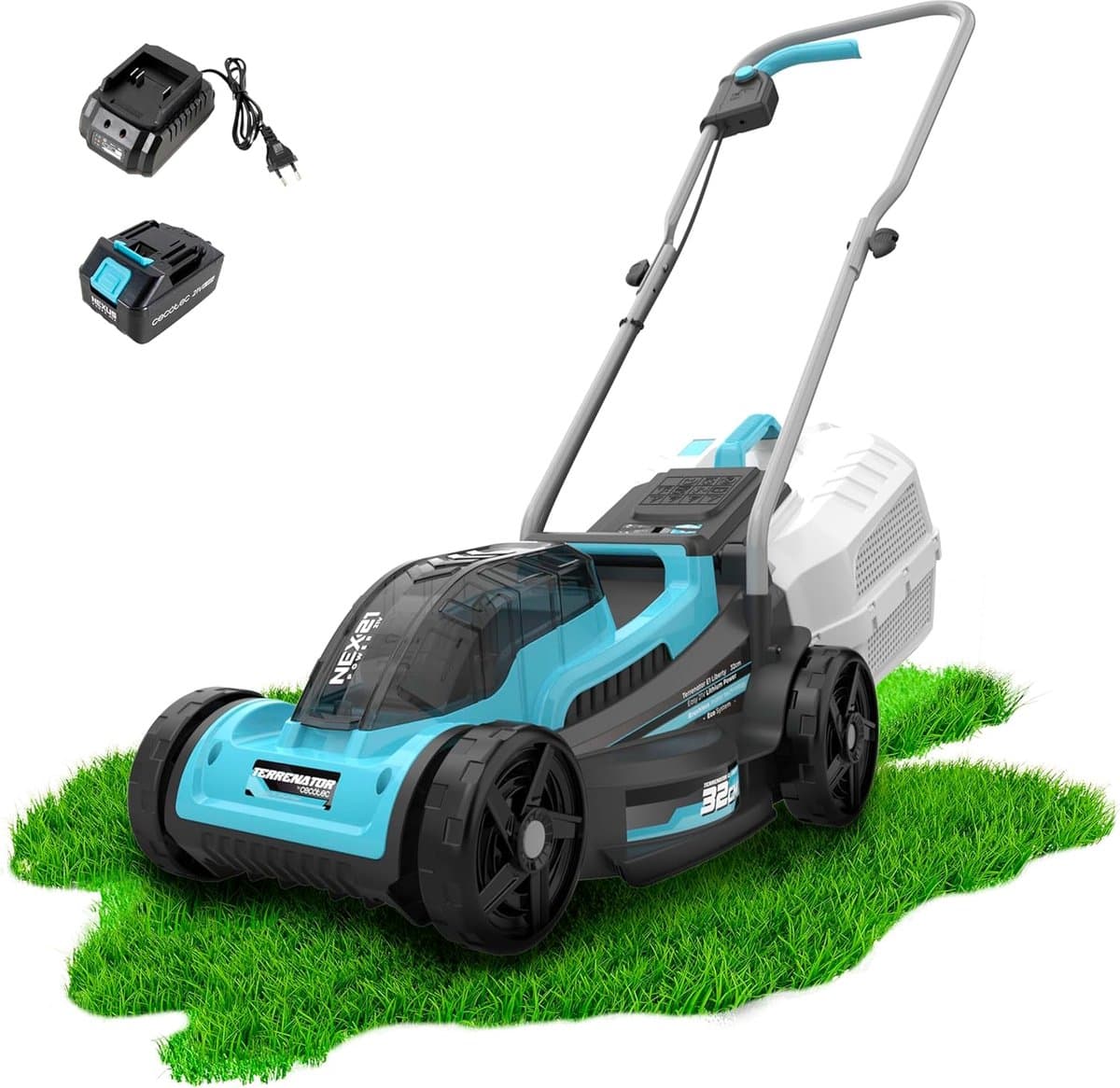 Accugrasmaaier - Elektrische grasmaaier - Gazon onderhoud - Borstelloze motor - 32 cm maaibreedte — afbeelding 1