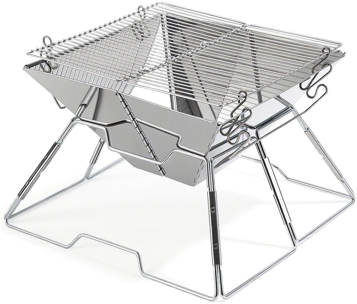 Opvouwbare RVS Houtskoolbarbecue – Compacte BBQ met Verstelbaar Grillrooster — afbeelding 1