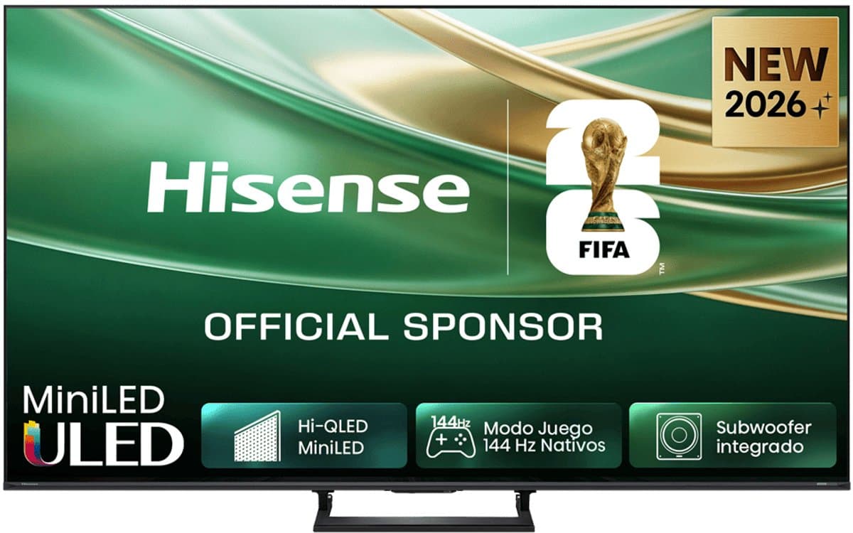 Hisense 55E8S SmartTV - 55 inch - 4K Hi-QLED MiniLED - 2026 - 600 nits - Native 144Hz Game Mode - Built-in Subwoofer - Hi-View AI Engine - Hi-QLED Colour - Total HDR Solution — afbeelding 1