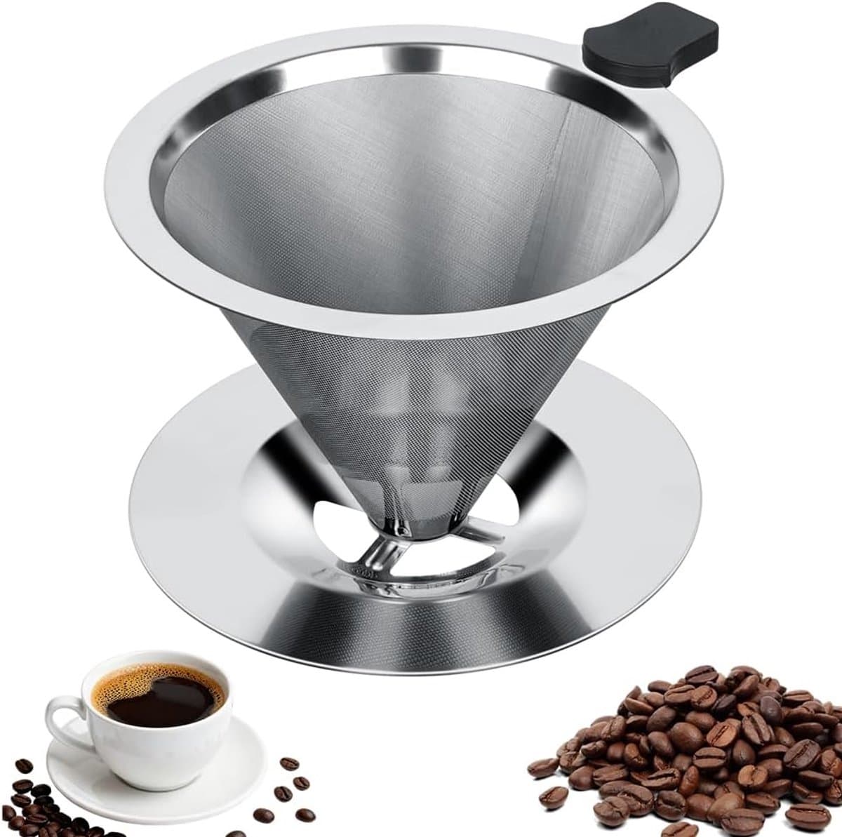 Ynkkvre - Percolator Filter - Roestvrij Staal 304 - Dubbele Weefstructuur + 800 Mesh Dichtheid - 1 - Camping & Reizen Gebruik Zilver — afbeelding 1