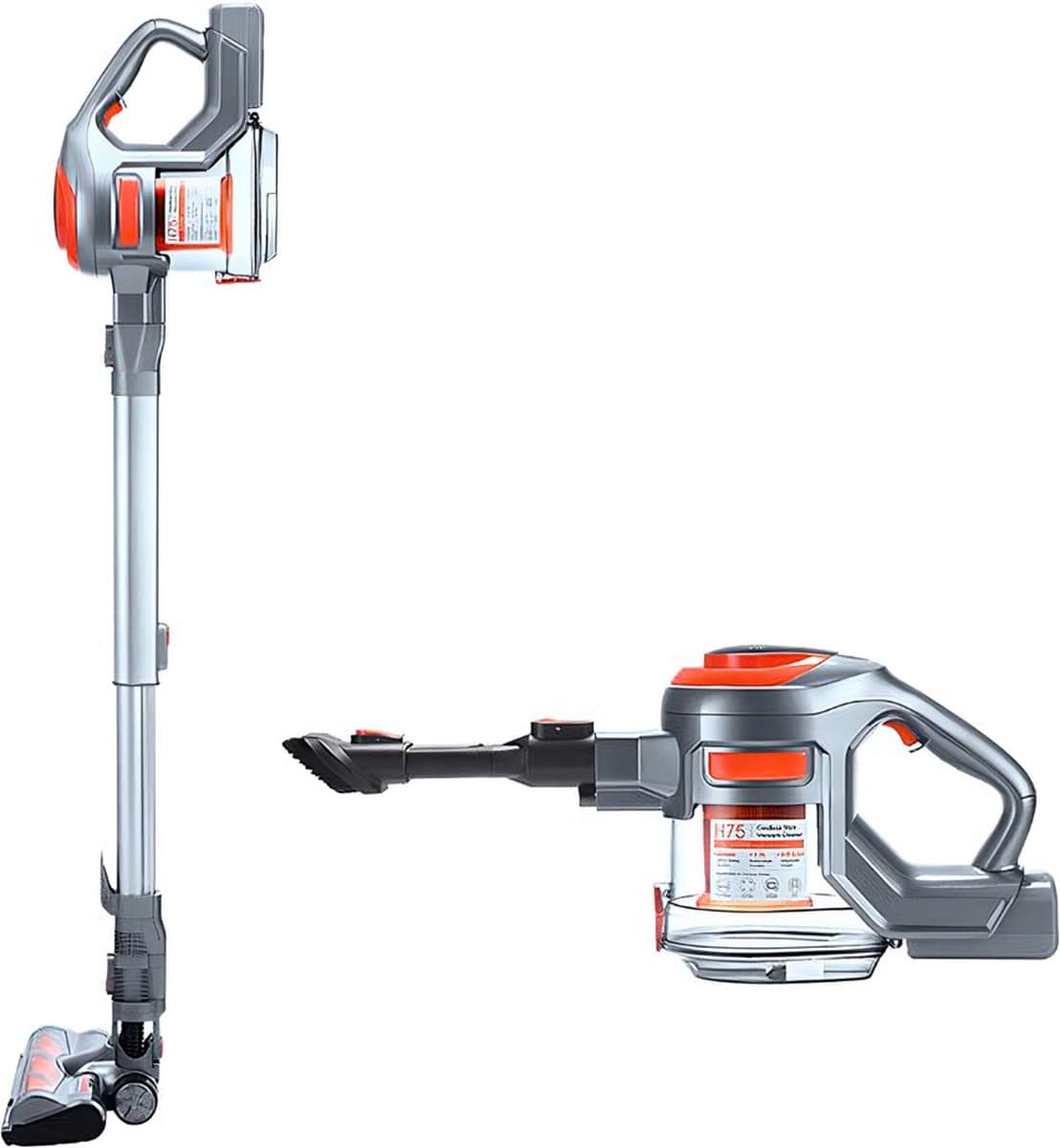 Steelstofzuiger - Steelstofzuiger Zonder Zak Op Accu - Kruimeldief Best Verkocht - Handstofzuiger Met Steel - 22 KPA - Rood — afbeelding 1