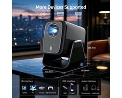 Beamer Android 14 Projector - 1000 ANSI Lumen - 1080P Resolutie - LCD - Voor Thuisbioscoop En Buiten