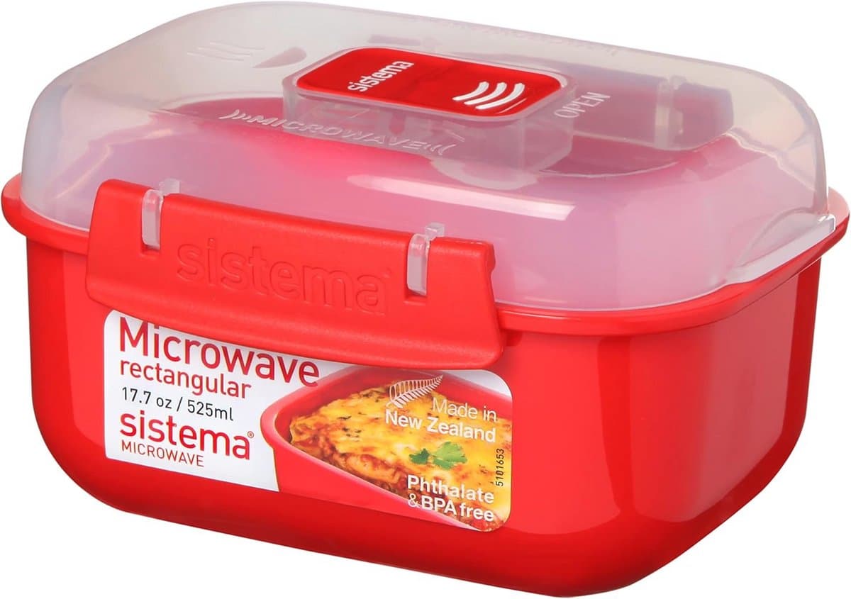 BPA-vrije magnetron-voorraaddoos 525 ml met deksel - 14,5 x 11 x 8 cm — afbeelding 1