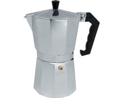 Klassieke Moka Pot Espressopot voor Inductie, Gas en Elektrisch - 6 Kops