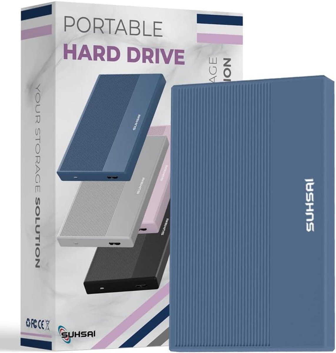320GB Externe Harde Schijf 2,5 inch USB 3.0 Draagbare HDD Geheugenuitbreiding voor Mac, PC, Laptop, PS4, PS5 en Gameconsole - Blauw — afbeelding 1