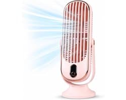 Bureau Torenventilator - roze - 5 Snelheden - Ultra Stil 22dB - USB Voeding - Turbo Luchtstroom - Afneembare Bladen - Draagbaar - Geschikt voor Kantoor - Slaapkamer en Buiten
