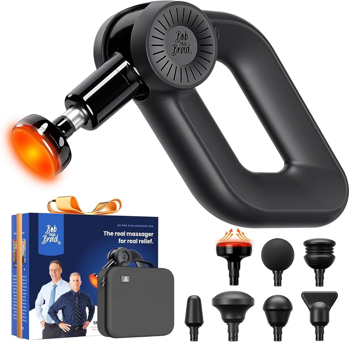 Thijox - D6 Pro Plus Massage Gun met Warmte Therapie, 16MM Amplitude, Draagbaar Diep Spier Massagepistool voor Spier Pijnverlichting, Elektrisch Massa — afbeelding 1