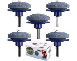 Grasmaaier Messlijper - Slijpsteen Boor - Gazon Onderhoud - Duurzaam Korund Materiaal - 50 x 47 mm - Blauw