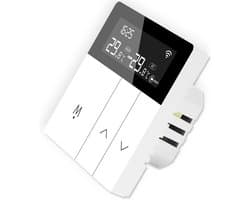 Slimme Thermostaat - Digitale Regelaar - Vloerverwarming Instellen - Met Externe Sensor - 16A - Wit