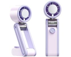 LISM-Draagbare opvouwbare ventilator met koelfunctie, instelbare handventilator met 199 snelheden, oplaadbare 3000mAh-batterij, digitaal display en draagkoord. Een must-have Geschikt voor zomervakanties, op kantoor en buitenactiviteiten, paars.