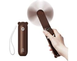 Solvix tafel ventilator geluidloos - Draagbare Ventilator - Bruin - 4800 mAh Powerbank - Maximaal 46 Uur Batterijduur - Voor Thuis en Buitengebruik