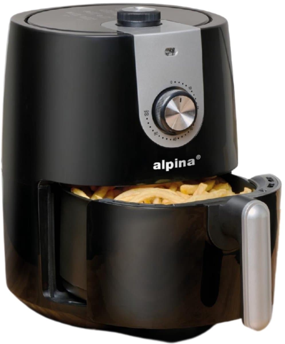 alpina Airfryer 2L - Heteluchtfriteuse 1-4 Personen - Air Fryer met Timer - Instelbare Temperatuur 80 tot 200 Graden - met Timer Functie - Heteluchtoven 900W — afbeelding 1