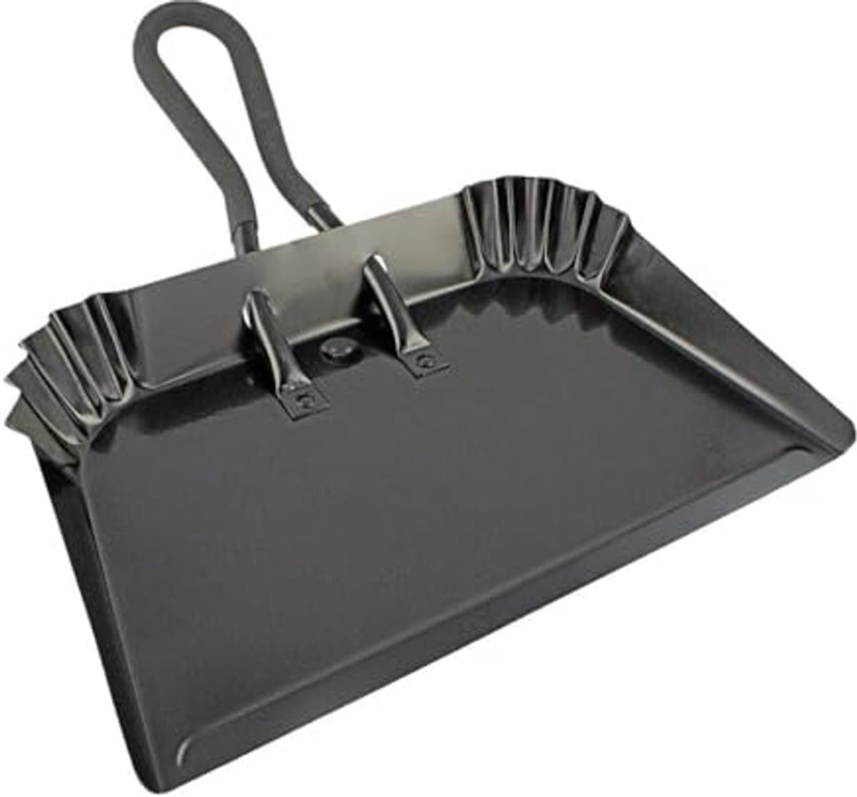 Extra Grote Industriële Metalen Stofpan 17" - Duurzaam Gepoedercoat Staal - Ideaal voor Grote Schoonmaak - Comfortabel Rubberen Grip Handvat — afbeelding 1