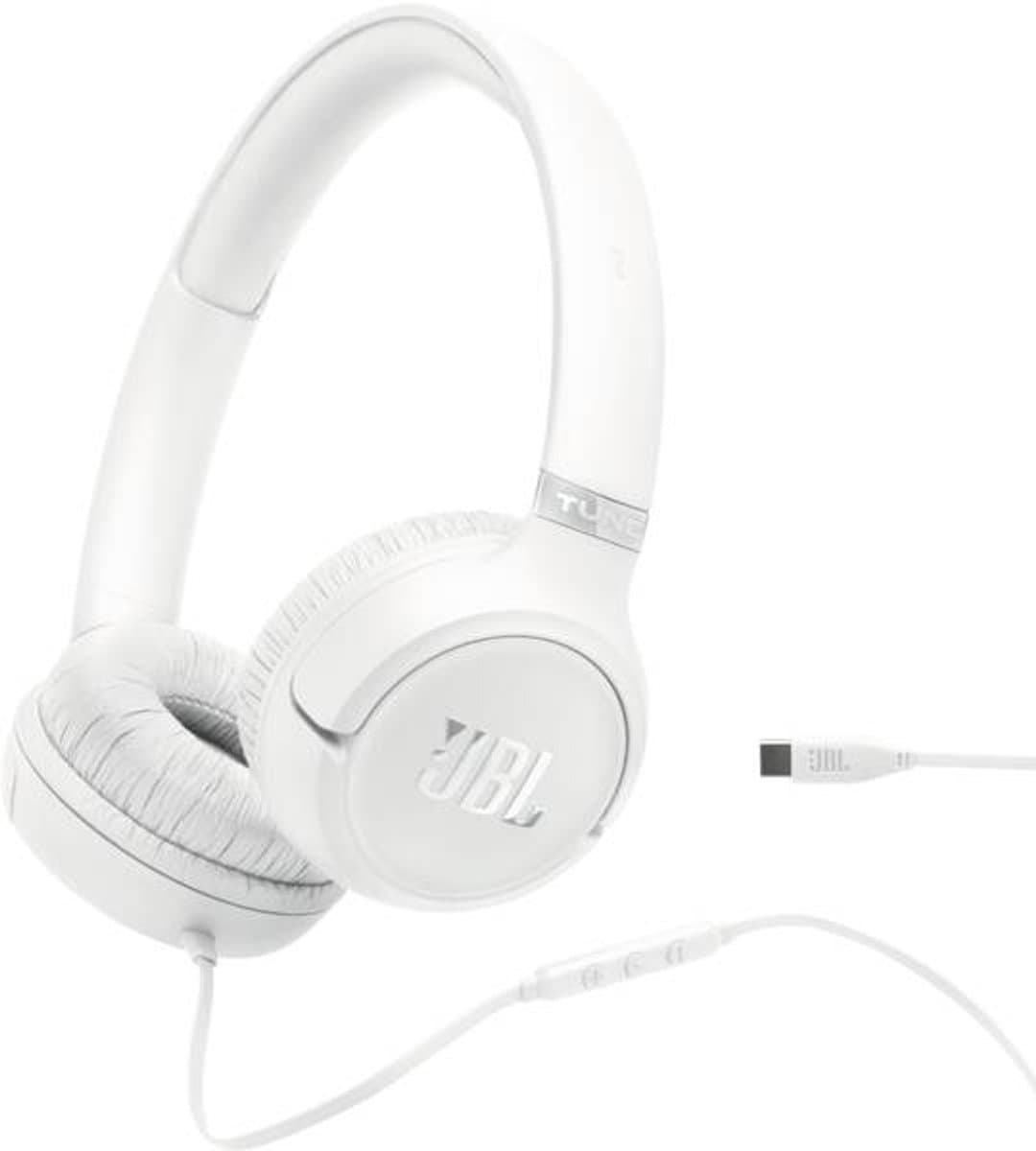 JBL Tune 530 USB-C - USB C Koptelefoon - Bedrade On-ear Headset voor iPhone 15, 16 & 17 - Met Microfoon - JBL Pure Bass - Samsung & Laptop - Wit — afbeelding 1