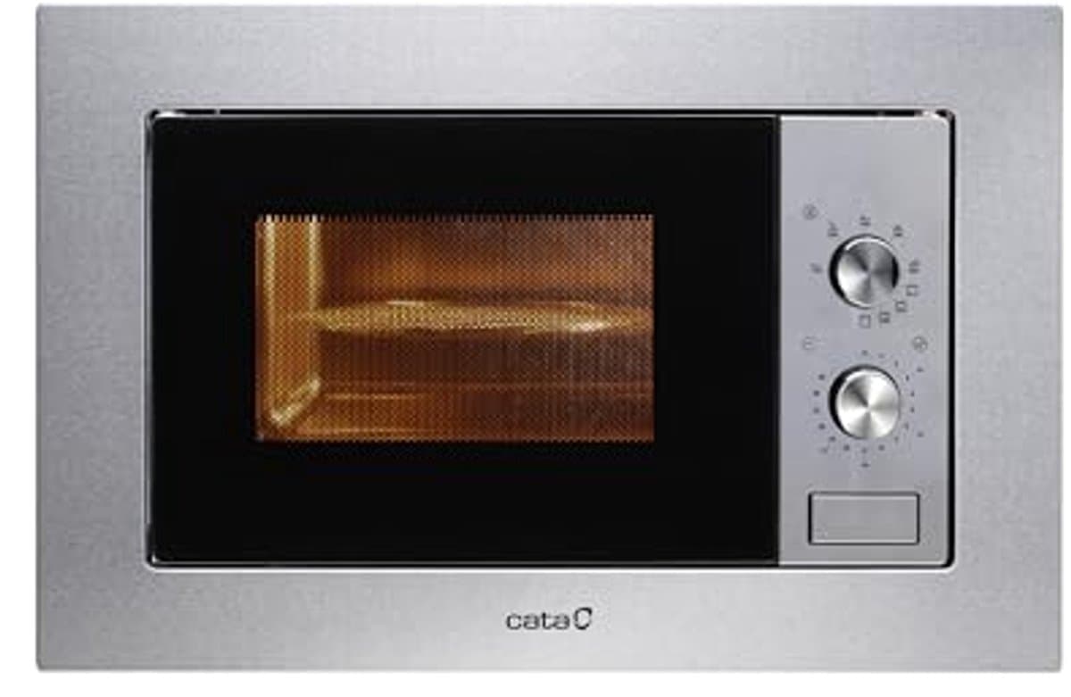 Inbouwmagnetron 20L - Roestvrij staal - 1000W Grill - 5 Vermogensniveaus - Automatische Ontdooiing - Timer - Compact Design — afbeelding 1