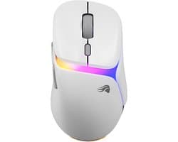 Glorious Gaming - draadloze gamingmuis Model D3 - Uitwisselbaar InfinitePlay-batterijsysteem, 8k polling, 130M click optische schakelaars, licht gewicht van 69 g, 30K DPI optische sensor, RGB - Wit