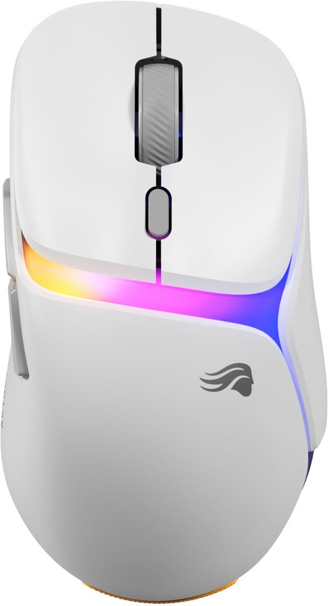 Glorious Gaming - draadloze gamingmuis Model D3 - Uitwisselbaar InfinitePlay-batterijsysteem, 8k polling, 130M click optische schakelaars, licht gewicht van 69 g, 30K DPI optische sensor, RGB - Wit — afbeelding 1