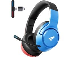 Kofire × CINPUSEN CG-01 - Draadloze Gaming Headset - Over ear koptelefoon - Met microfoon - PC/PS4/PS5/Nintendo Switch - Blauw rood