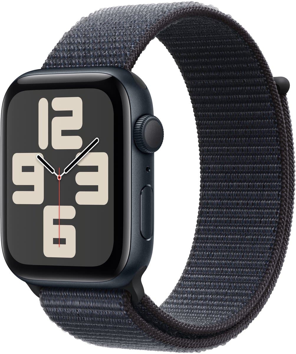 Apple Watch SE 2024 - Smartwatch - GPS - 44mm - Midnight Aluminium Case - Ink Sport Loop — afbeelding 1