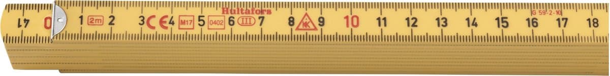 Hultafors Duimstok GE 59 2m - geel — afbeelding 1