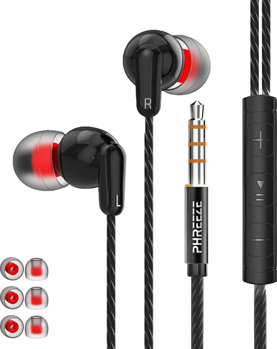 In-Ear Bedrade Oordopjes met 3,5 mm Jack Aansluiting - Sport Oortjes met Draad en Microfoon - Extra Bass - Super Comfortabel — afbeelding 1