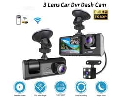 3-camera auto DVR | 1080P opname voor/achter/intern | Inclusief 32GB geheugenkaart