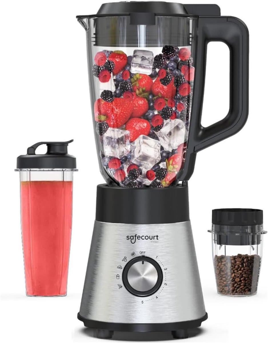 Krachtige Keukenblender met Glaskan, Smoothie Maker en Koffiemolen — afbeelding 1