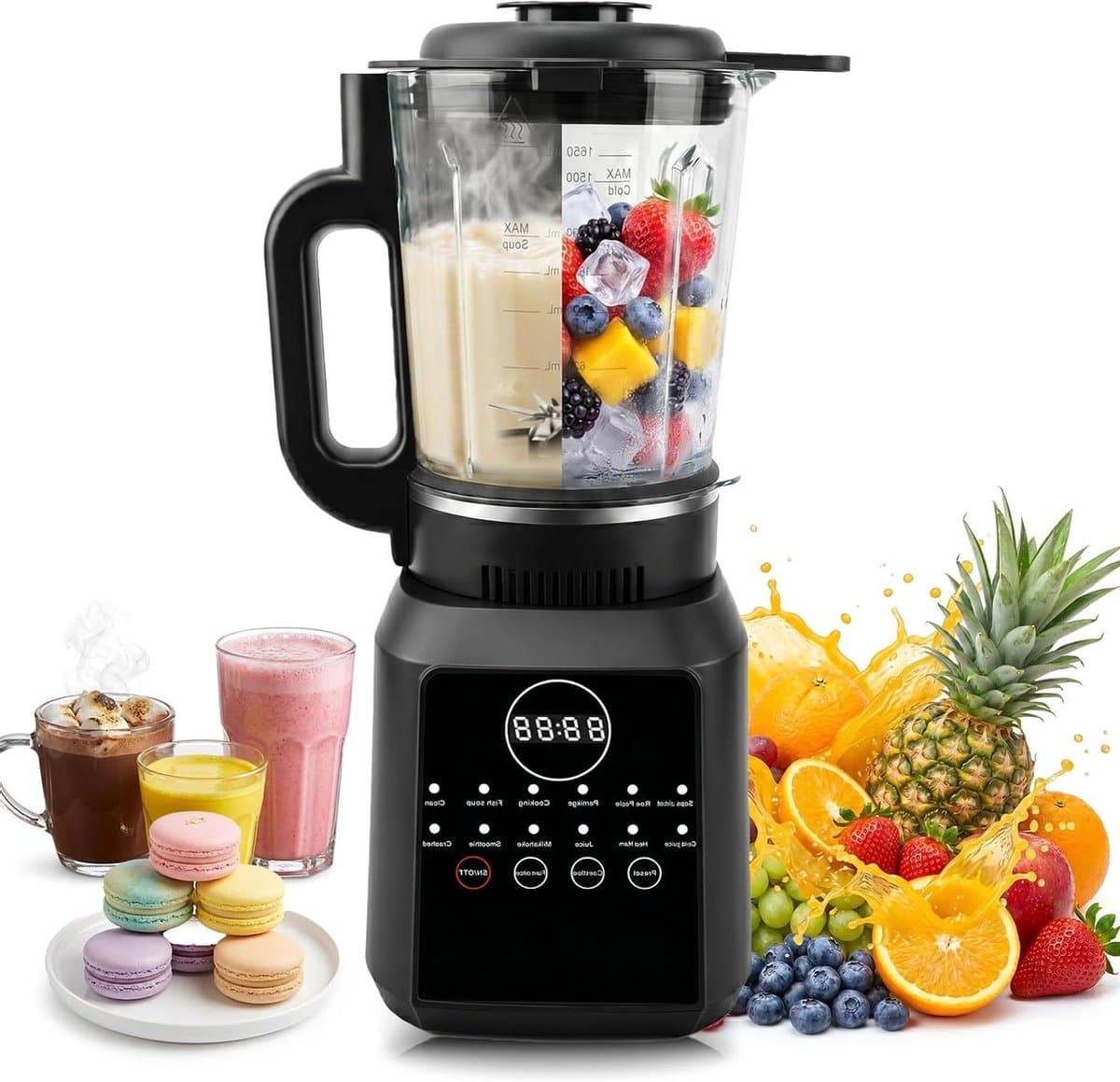 Staande mixer - Soepmaker - Warme maaltijden maken - 12 automatische programma's - 1.7 liter kan - Wit — afbeelding 1