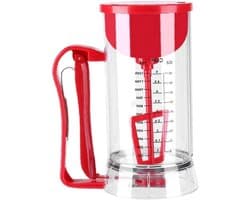 Elektrische Beslagmaker - Beslagdispenser - Gebak Maken - Draadloze Batterij Aangedreven - 1200ml Capaciteit - Transparant Rood